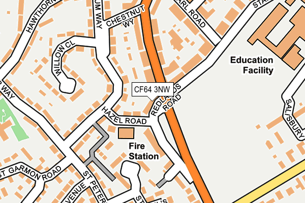 CF64 3NW map - OS OpenMap – Local (Ordnance Survey)
