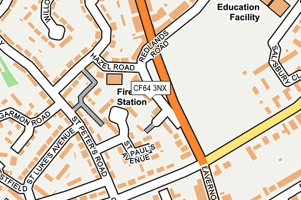 CF64 3NX map - OS OpenMap – Local (Ordnance Survey)