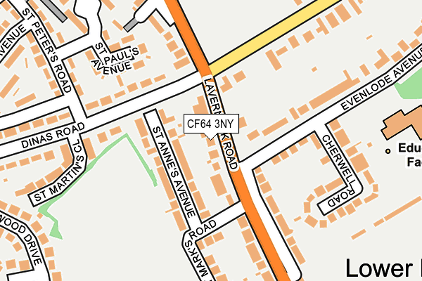 CF64 3NY map - OS OpenMap – Local (Ordnance Survey)