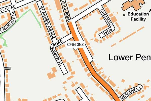 CF64 3NZ map - OS OpenMap – Local (Ordnance Survey)