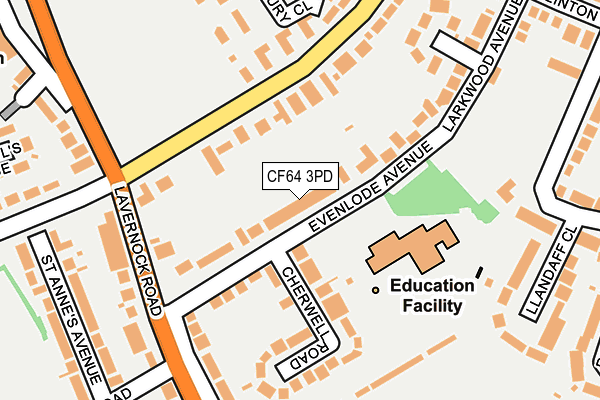 CF64 3PD map - OS OpenMap – Local (Ordnance Survey)