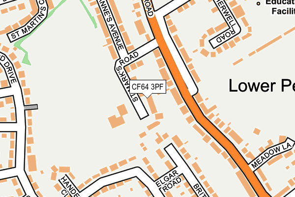 CF64 3PF map - OS OpenMap – Local (Ordnance Survey)