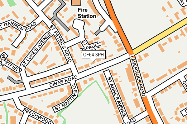 CF64 3PH map - OS OpenMap – Local (Ordnance Survey)