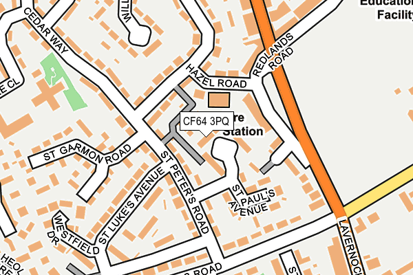 CF64 3PQ map - OS OpenMap – Local (Ordnance Survey)