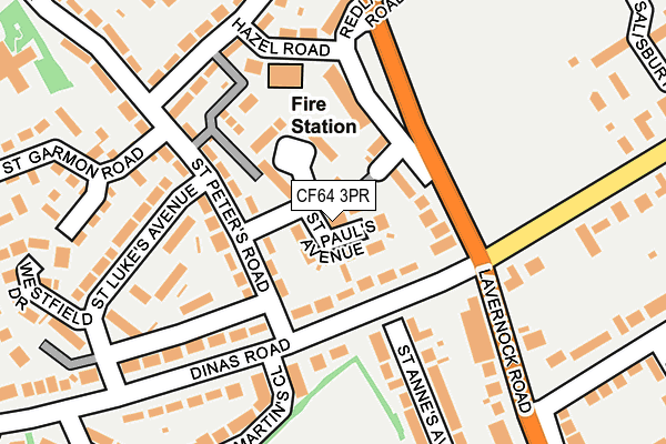 CF64 3PR map - OS OpenMap – Local (Ordnance Survey)