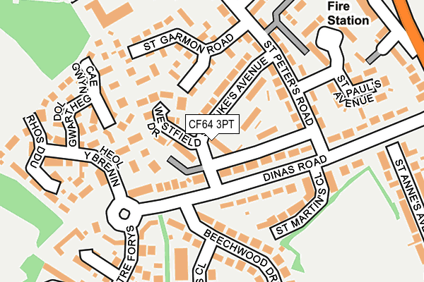 CF64 3PT map - OS OpenMap – Local (Ordnance Survey)