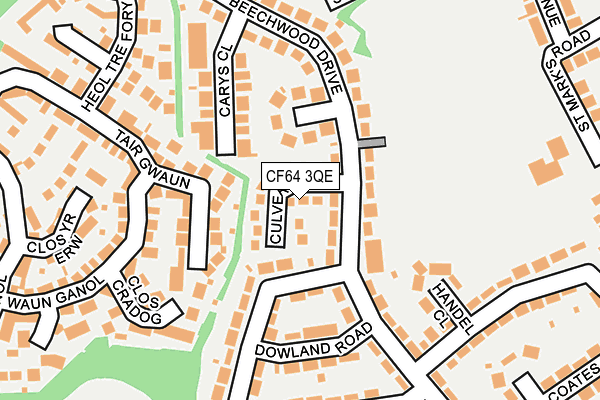 CF64 3QE map - OS OpenMap – Local (Ordnance Survey)