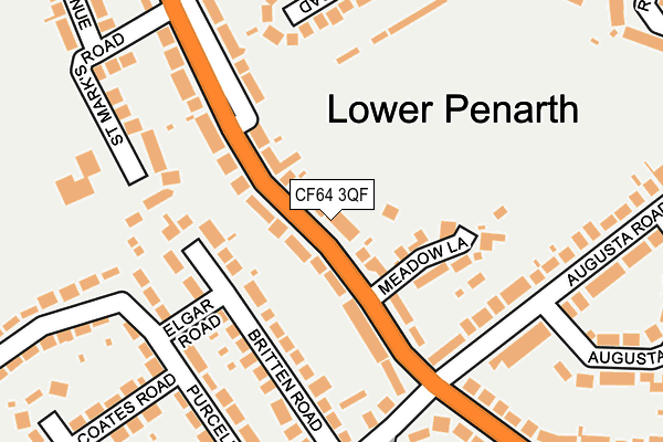 CF64 3QF map - OS OpenMap – Local (Ordnance Survey)