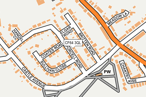 CF64 3QL map - OS OpenMap – Local (Ordnance Survey)