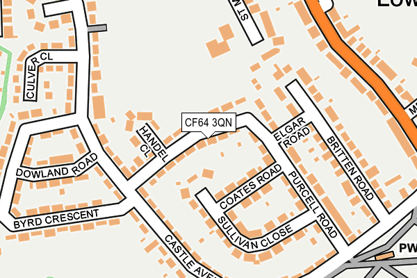 CF64 3QN map - OS OpenMap – Local (Ordnance Survey)