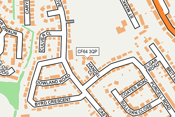 CF64 3QP map - OS OpenMap – Local (Ordnance Survey)