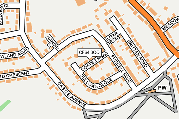 CF64 3QQ map - OS OpenMap – Local (Ordnance Survey)