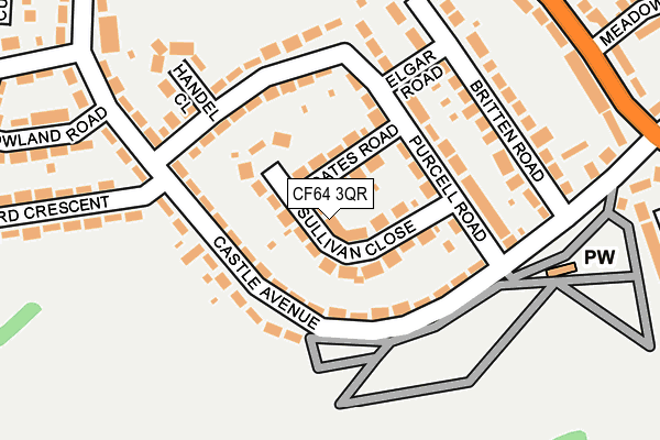 CF64 3QR map - OS OpenMap – Local (Ordnance Survey)