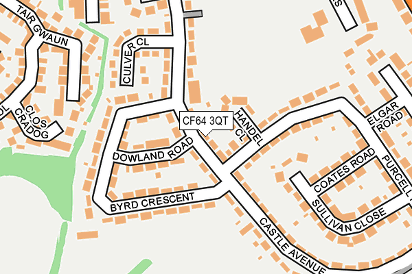 CF64 3QT map - OS OpenMap – Local (Ordnance Survey)