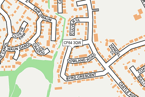 CF64 3QW map - OS OpenMap – Local (Ordnance Survey)