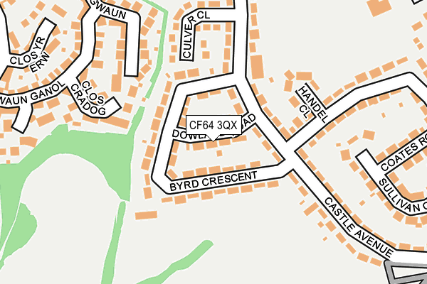 CF64 3QX map - OS OpenMap – Local (Ordnance Survey)