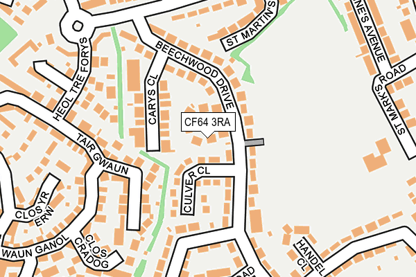 CF64 3RA map - OS OpenMap – Local (Ordnance Survey)