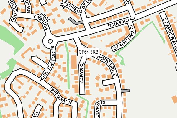 CF64 3RB map - OS OpenMap – Local (Ordnance Survey)