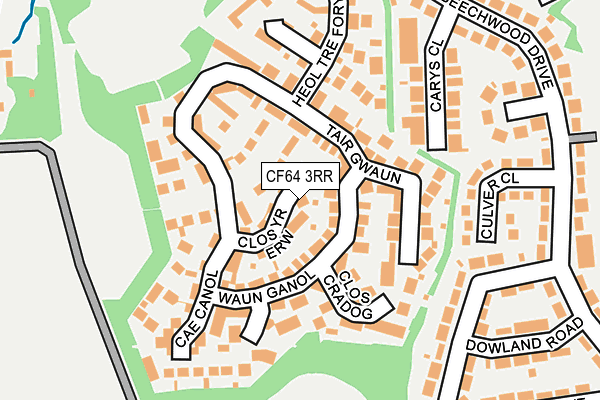 CF64 3RR map - OS OpenMap – Local (Ordnance Survey)