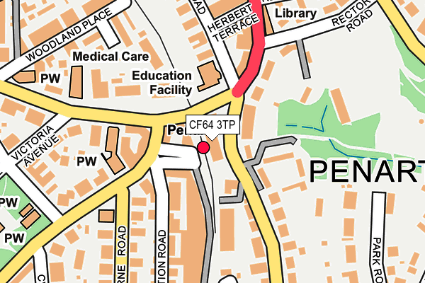 CF64 3TP map - OS OpenMap – Local (Ordnance Survey)