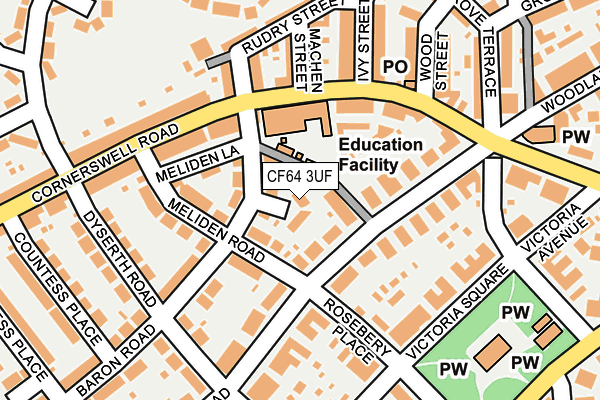 CF64 3UF map - OS OpenMap – Local (Ordnance Survey)