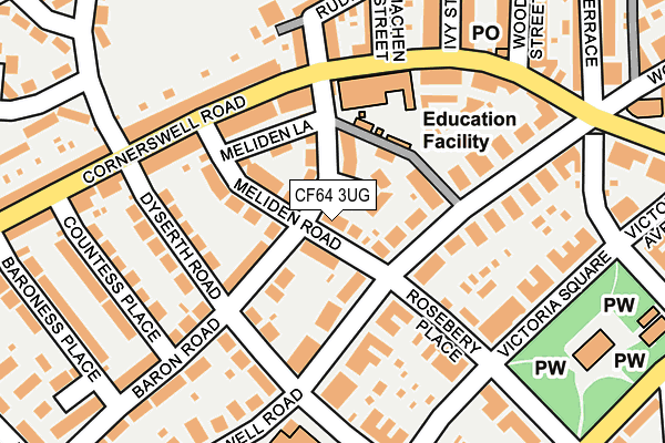 CF64 3UG map - OS OpenMap – Local (Ordnance Survey)