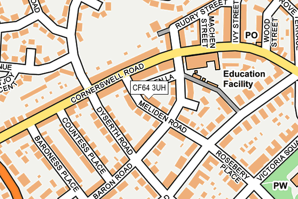 CF64 3UH map - OS OpenMap – Local (Ordnance Survey)