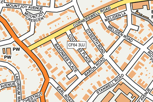 CF64 3UJ map - OS OpenMap – Local (Ordnance Survey)