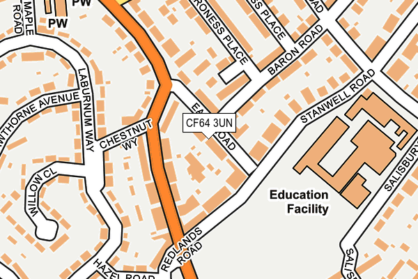 CF64 3UN map - OS OpenMap – Local (Ordnance Survey)