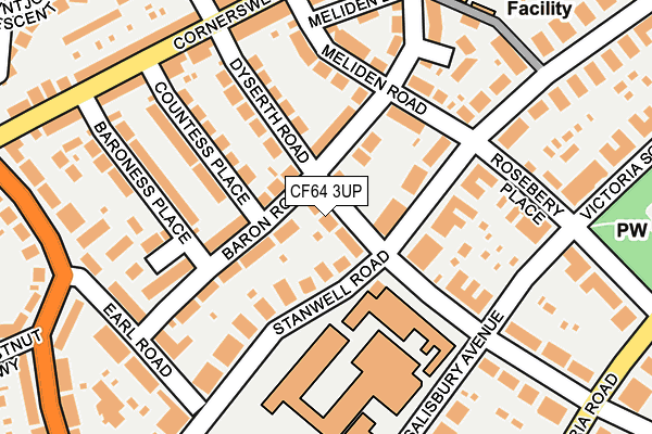 CF64 3UP map - OS OpenMap – Local (Ordnance Survey)