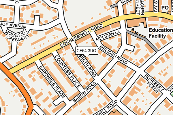 CF64 3UQ map - OS OpenMap – Local (Ordnance Survey)