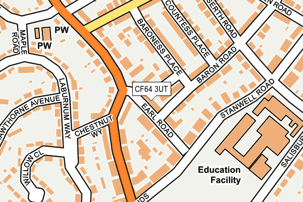 CF64 3UT map - OS OpenMap – Local (Ordnance Survey)