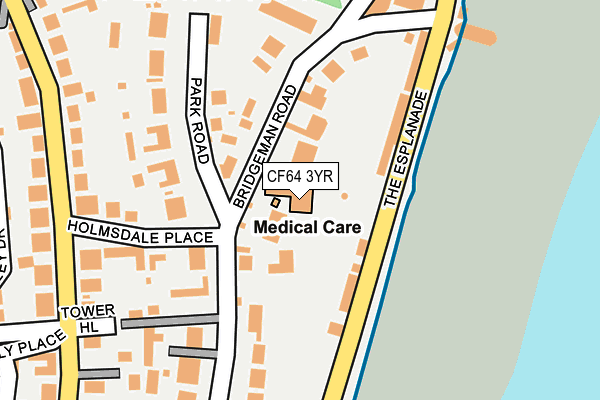 CF64 3YR map - OS OpenMap – Local (Ordnance Survey)