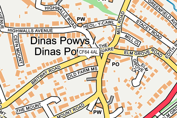 CF64 4AL map - OS OpenMap – Local (Ordnance Survey)