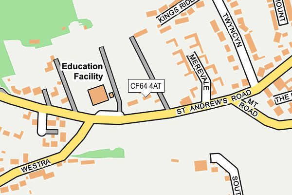 CF64 4AT map - OS OpenMap – Local (Ordnance Survey)