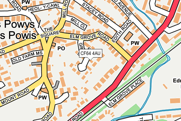 CF64 4AU map - OS OpenMap – Local (Ordnance Survey)