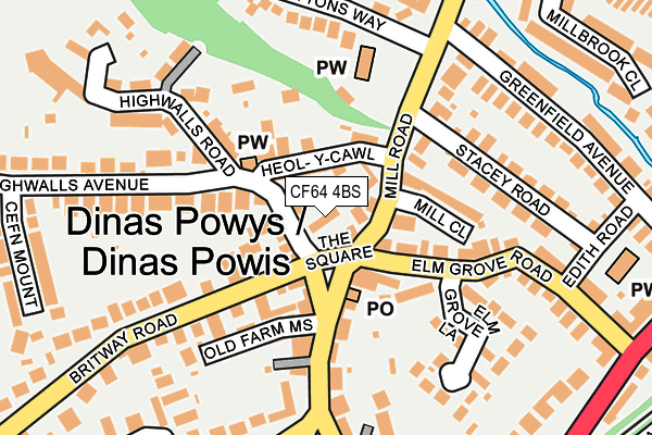 CF64 4BS map - OS OpenMap – Local (Ordnance Survey)