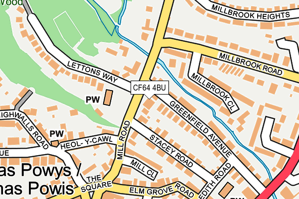 CF64 4BU map - OS OpenMap – Local (Ordnance Survey)