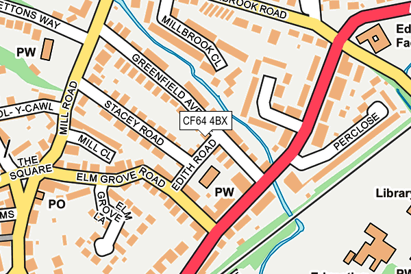 CF64 4BX map - OS OpenMap – Local (Ordnance Survey)
