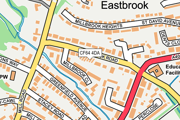 CF64 4DA map - OS OpenMap – Local (Ordnance Survey)