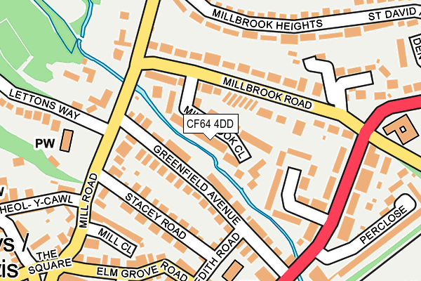 CF64 4DD map - OS OpenMap – Local (Ordnance Survey)