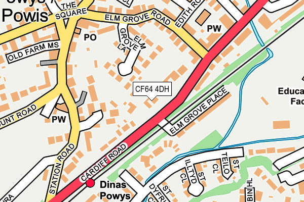 CF64 4DH map - OS OpenMap – Local (Ordnance Survey)