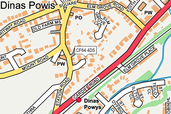 CF64 4DS map - OS OpenMap – Local (Ordnance Survey)