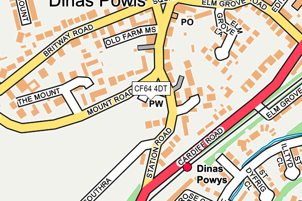 CF64 4DT map - OS OpenMap – Local (Ordnance Survey)