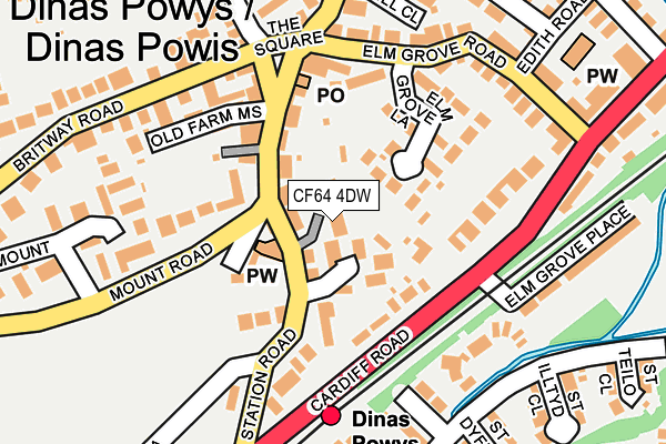 CF64 4DW map - OS OpenMap – Local (Ordnance Survey)