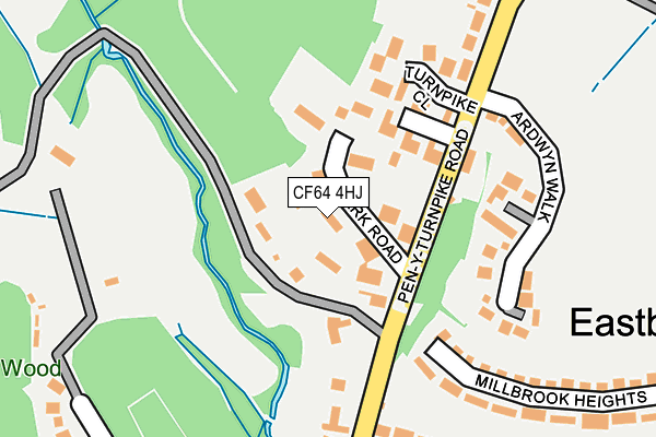 CF64 4HJ map - OS OpenMap – Local (Ordnance Survey)