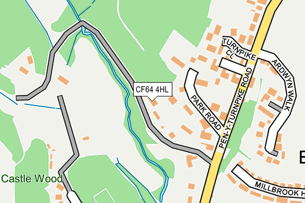 CF64 4HL map - OS OpenMap – Local (Ordnance Survey)