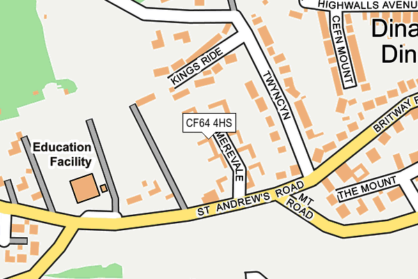 CF64 4HS map - OS OpenMap – Local (Ordnance Survey)