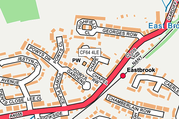 CF64 4LE map - OS OpenMap – Local (Ordnance Survey)