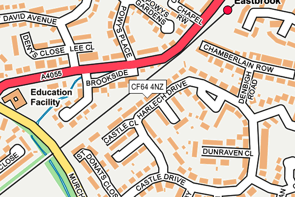CF64 4NZ map - OS OpenMap – Local (Ordnance Survey)